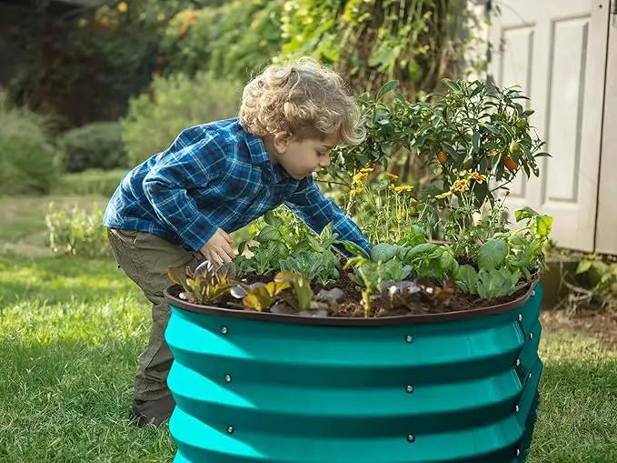 Galvanized Raised Garden Beds Outdoor // 4×2×1 ft (2-Pack) Planter Raised Beds for Gardening, Vegetables, Flowers (Turquoise) // Large Metal Garden Box by GreenHaven Gardens
