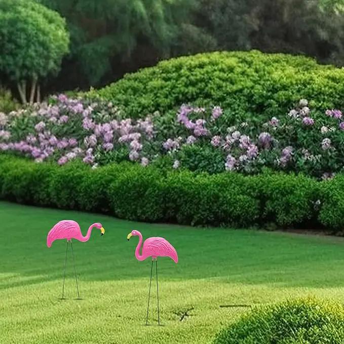 4E's Novelty 2 Pink Flamingos Yard Decorations - Large 23" Flamingos Yard Ornaments - Pink Flamingos for Yard Sculptures & Statues - Lawn Flamingos Outdoor Garden Decor, Weather Resistant by GreenHaven Gardens