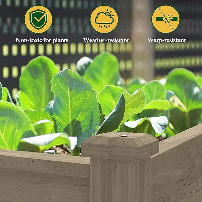 MUPATER 4'x2' Raised Garden Bed, Elevated Planter Box with Drainage Holes for Herbs and Vegetables, Raised Garden Bed with Four Legs for Garden, Patio and Greenhouse, Brown by GreenHaven Gardens