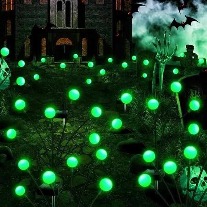 Solar Garden Lights Outdoor, 4 Pack 24LED Waterproof Solar Powered Lights for Yard Pathway Patio, Swaying Lawn Decor as Gardening Gifts for Women Holiday(4 Pack Green) by GreenHaven Gardens