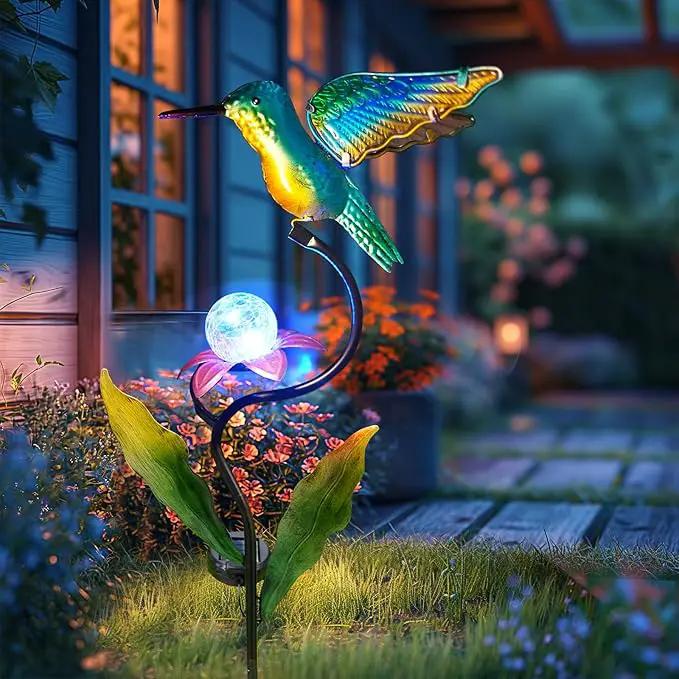 HONGLAND Outdoor Solar Lights for Garden Decor - 46 Inch Hummingbird Solar Lights for Outside, Solar Hummingbird Decorative Garden Stakes for Lawn Patio Yard by GreenHaven Gardens