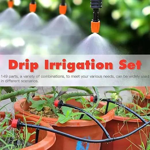 98.5FT Drip Irrigation System Kit, 149 Pack Automatic Irrigation System, Greenhouse Micro Drip Irrigation Kit for Garden Greenhouse, Flower Bed,Patio,Lawn by GreenHaven Gardens