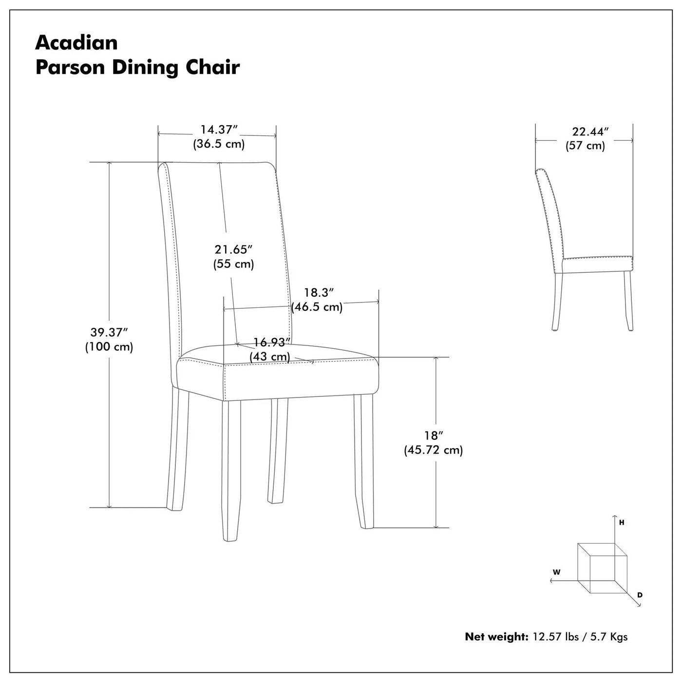 Acadian - Upholstered Parson Dining Chair (Set of 2) by Unique Piece Furniture