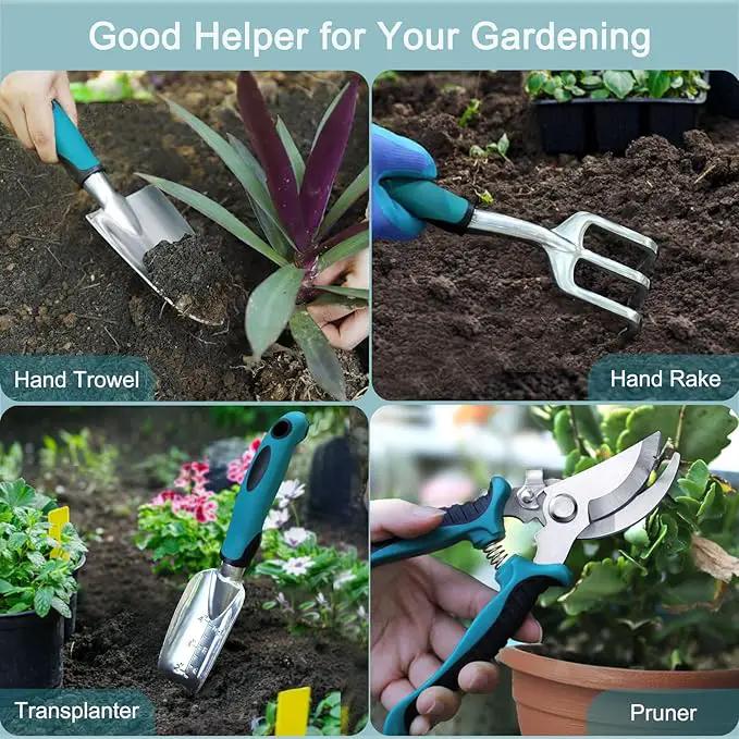 Kynup Garden Tools 7-Piece, Gardening Hand Tools, Gardening Tools Set with Rust-Proof,Stainless Steel, Aluminum Alloy Material, Gardening Supplies Set Ideal Gardening Gift by GreenHaven Gardens