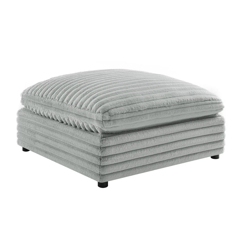 Jenny - Square Ottoman - Gray by HouseOfZazla