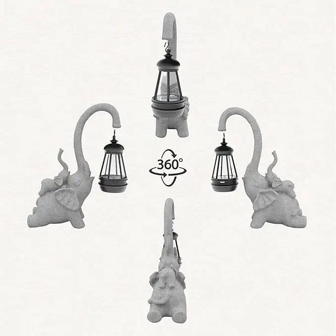 Solar Garden Statue 10 Inch Elephant Decor for Outside Yard Decoration Outdoor Unique Housewarming Gardening Birthday Gifts for Women Grandma by GreenHaven Gardens