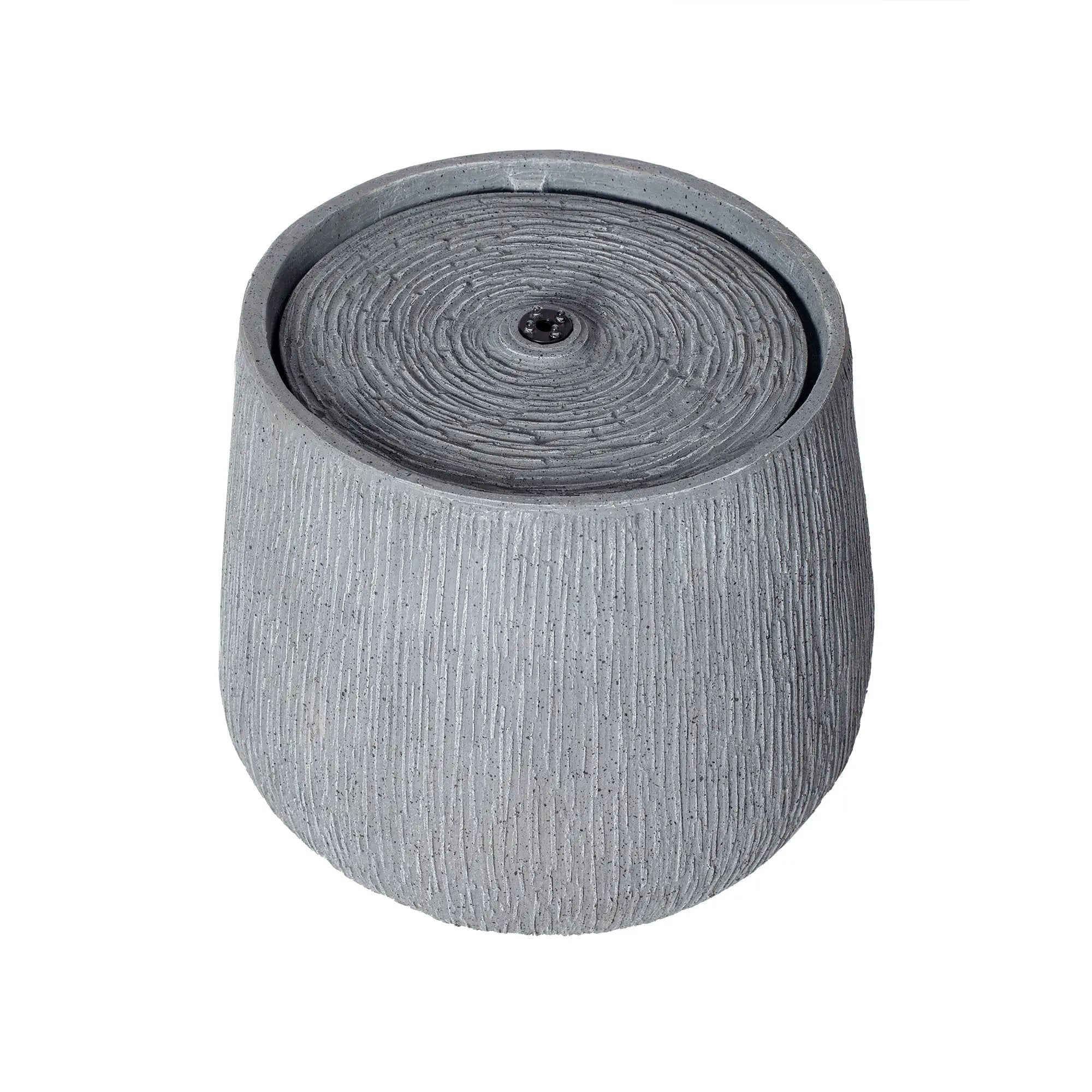 12.99" Gray Polyresin Outdoor Water Fountain with LED Light by HouseOfZazla