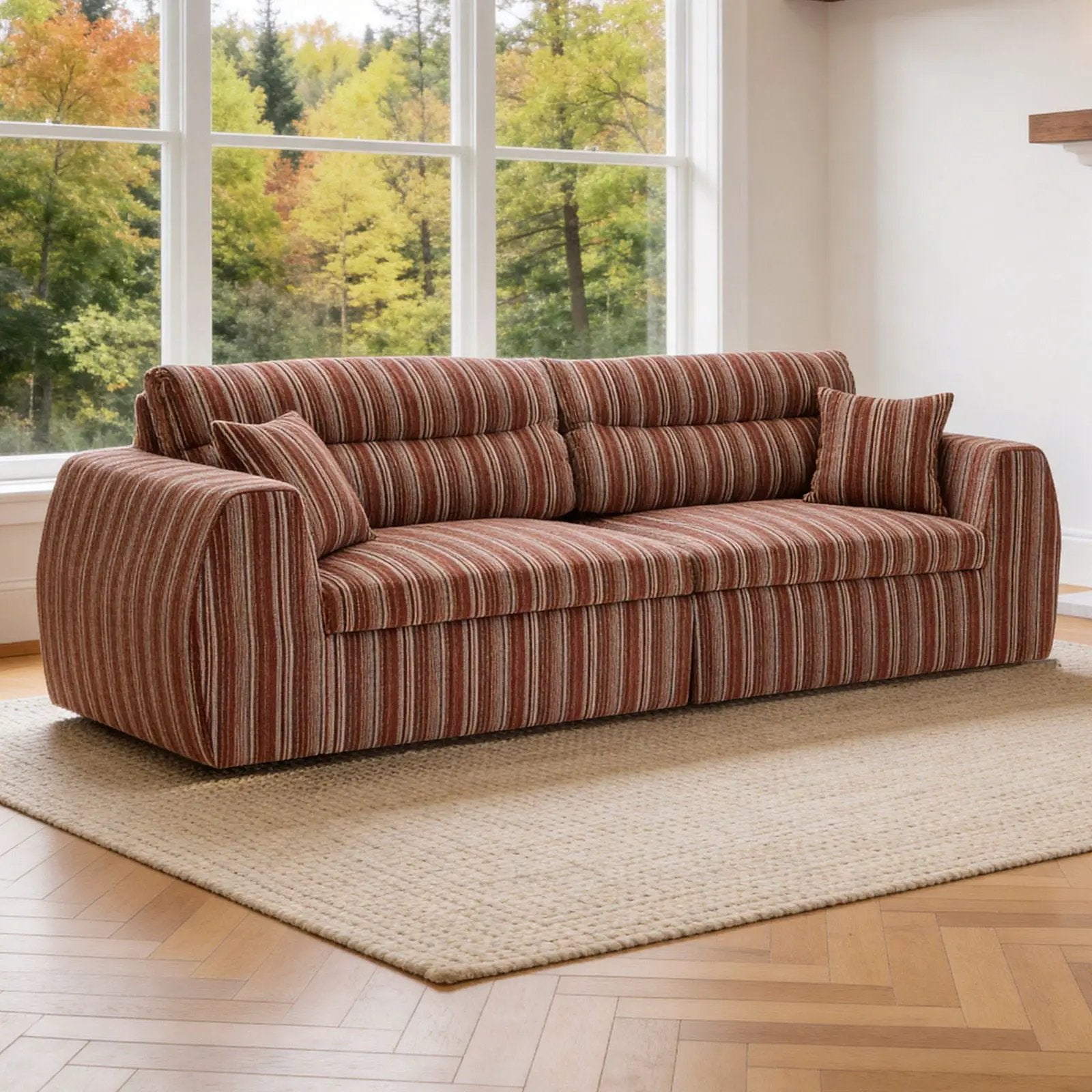 3 Seater, Couch With Throw Pillows For Living Room by Unique Piece Furniture