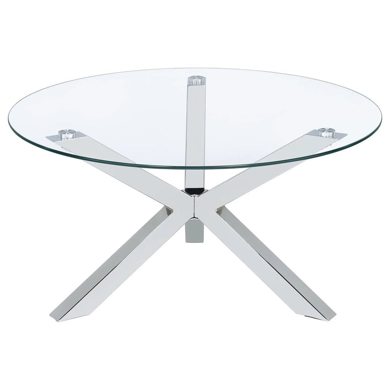 Kenzie 3-piece Round Coffee and End Table Set Chrome by Unique Piece Furniture
