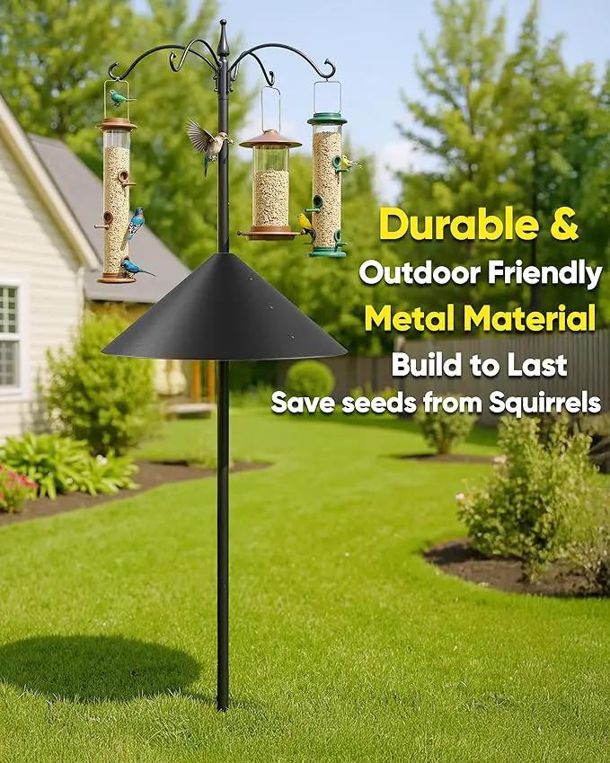 19 Inch Metal Squirrel Baffle for Bird Feeder Pole, Squirrel Proof for Hanging Bird Feeder, Outdoor Cover for Rain, Rust Proof Chew Proof Heavy, 1 Pack by GreenHaven Gardens