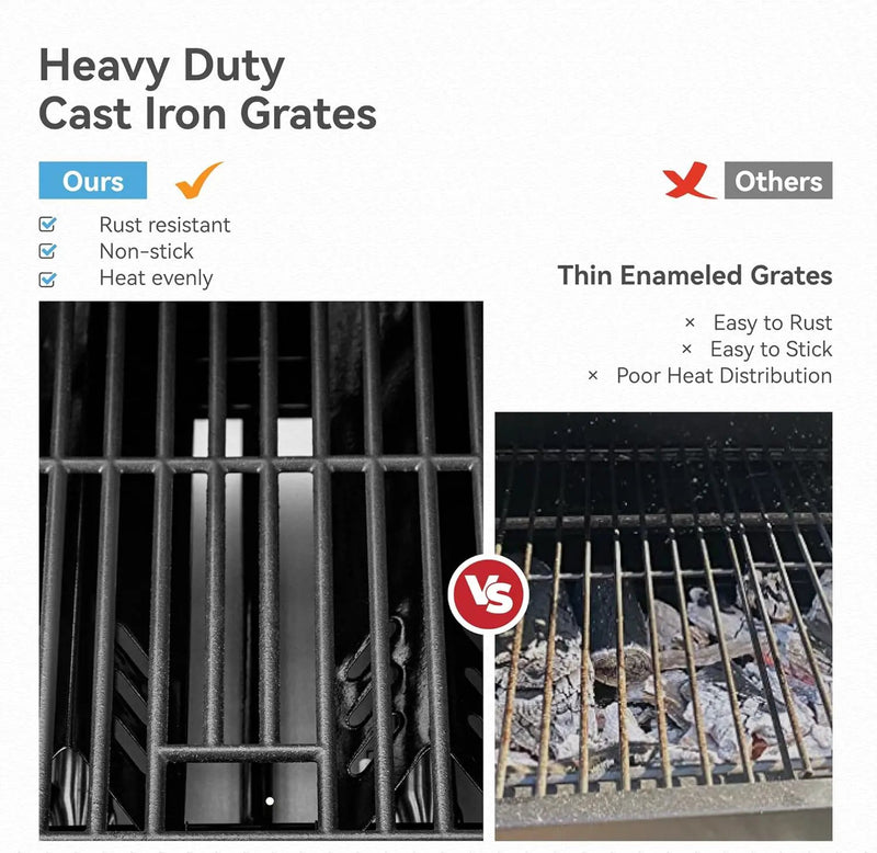 2 in 1 Propane Griddle Grill Combo, 6-Burner Propane Gas BBQ Combo Grill with Porcelain-Enameled Cast Iron Grates & Plate, 42,000 BTU with Side Stove for Outdoor Cooking Camping Patio Backyard by GreenHaven Gardens