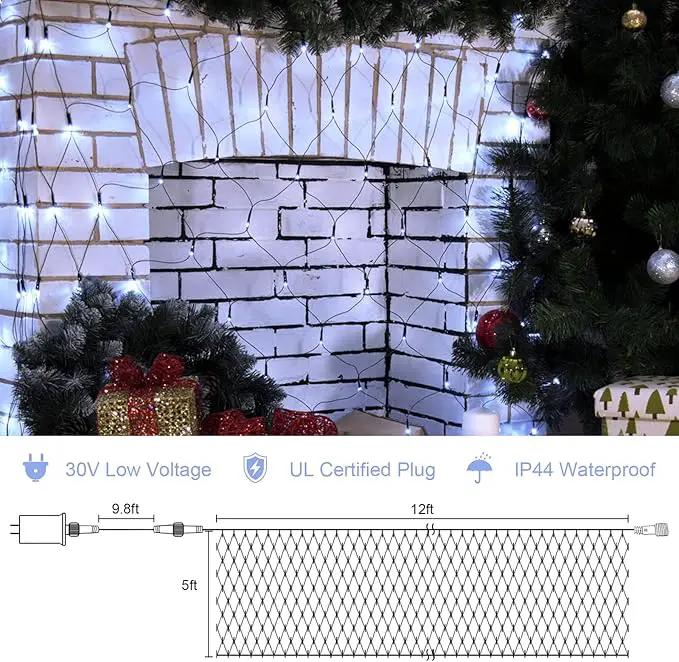 Christmas Net Lights for Bushes - 360 LED Net Lights Outdoor Plug in with Remote, 12x5 ft Extendable 8 Modes Christmas Net Lights Waterproof for Outside Gazebo Lawn Wedding Patio Garden Tree (White) by GreenHaven Gardens