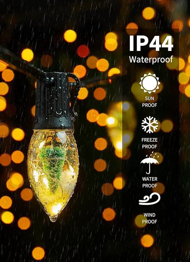 C9 LED Christmas Lights Outdoor, 25 Ft C9 String Lights with 20 Shatterproof LED Bulbs, 3 Light Mode, Connectable Waterproof Christmas Tree Lights for Outside Indoor Holiday Garden Decor, Warm White by GreenHaven Gardens