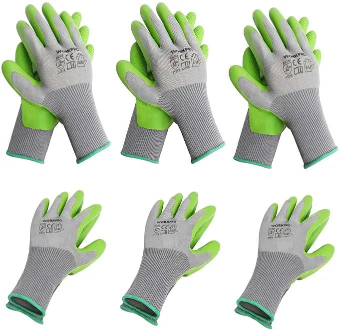WORKPRO 6 Pairs Garden Gloves, Work Glove with Eco Latex Palm Coated, Gardening Gloves, Working Gloves for Weeding, Digging, Raking, and Pruning (Medium) by GreenHaven Gardens