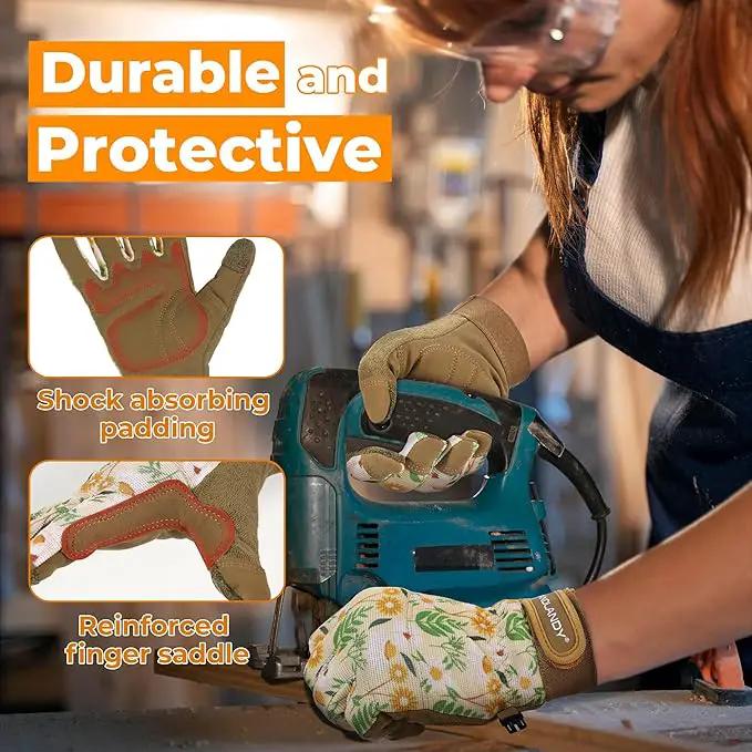 HANDLANDY Women Safety Work Gloves Utility Touch Screen Working Grip Glove for Yardwork Gardening Breathable Mechanic Gloves by GreenHaven Gardens