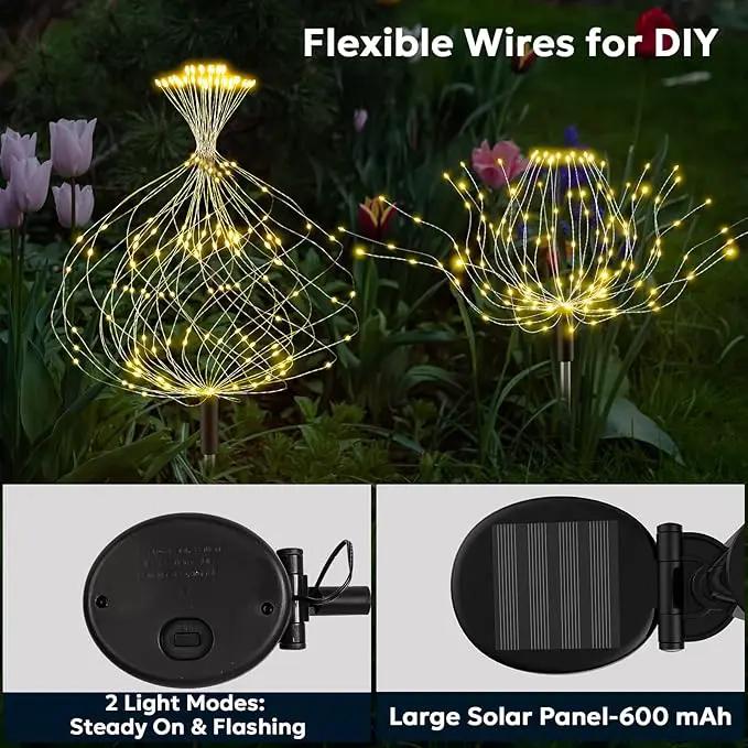 Solar Outdoor Lights Outdoor Waterproof 200 LED Firework Light Solar Powered Sparkles Landscape Fairy Light Outside Decorations Lights for Yard Patio Pathway Lawn Party Decoration, 8 Pack by GreenHaven Gardens