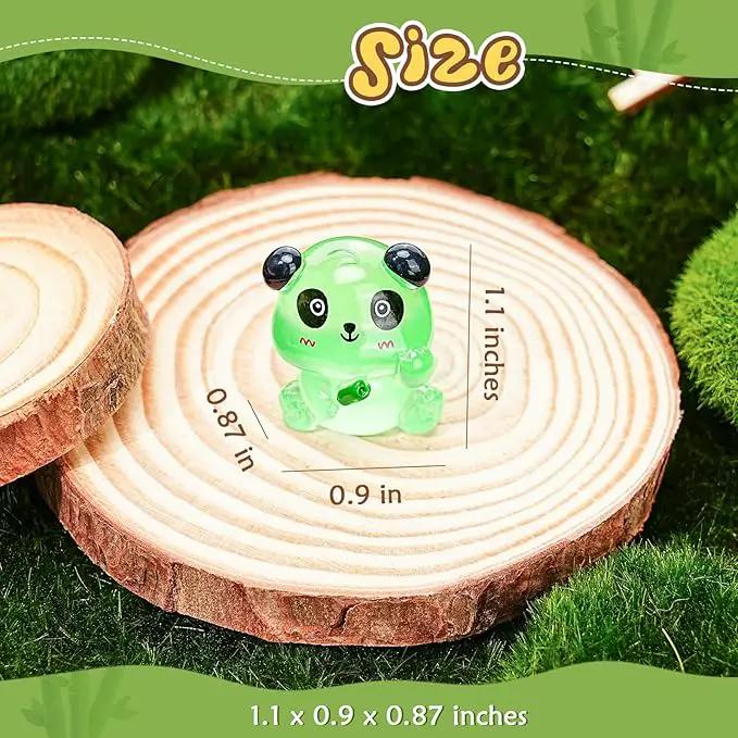35 Pcs Mini Panda Figurines Luminous Miniature Cute Resin Animals Glow in The Dark Tiny Panda Landscape Decoration Resin Figures DIY Accessories Ornament Craft Party Cake Topper by GreenHaven Gardens