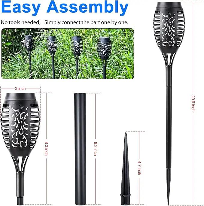 Solar Lights Outdoor 6 Pack, Solar Torch Light with Flickering Flame, Waterproof Outdoor Lighting Solar Powered Pathway Lights, Decoration Lighting for Garden Yard Patio, Auto On/Off by GreenHaven Gardens