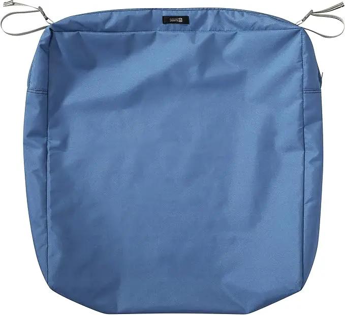 Classic Accessories Ravenna Water-Resistant 21 x 19 x 5 Inch Patio Seat Cushion, Empire Blue, Patio Loveseat Cushion by GreenHaven Gardens