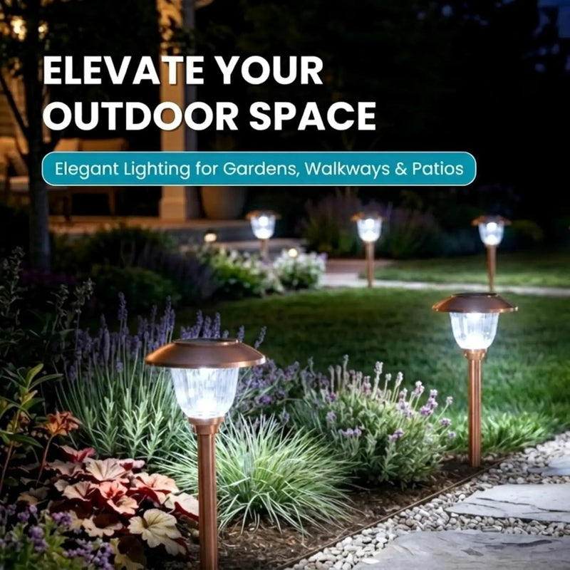 Energizer 8 Pack Color On Demand Solar Pathway Lights Outdoor-Stainless Steel(5 Colors) by Outdoor Solar Outlet