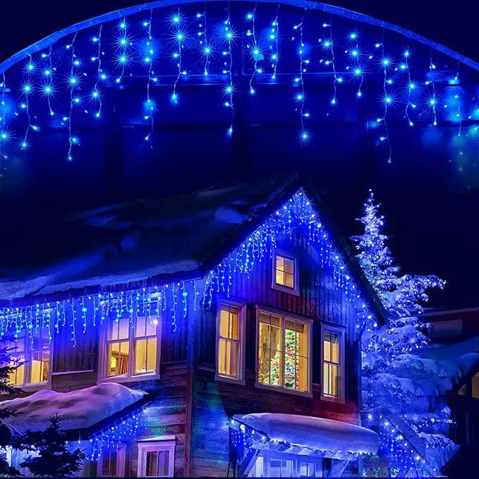 Led Christmas Lights Outdoor Christmas Decorations Hanging Lights 400LED 8 Modes 75 Drops, Waterproof Outdoor Indoor Fairy Christmas Lights for Party, Holiday, Wedding Decorations (Blue) by GreenHaven Gardens