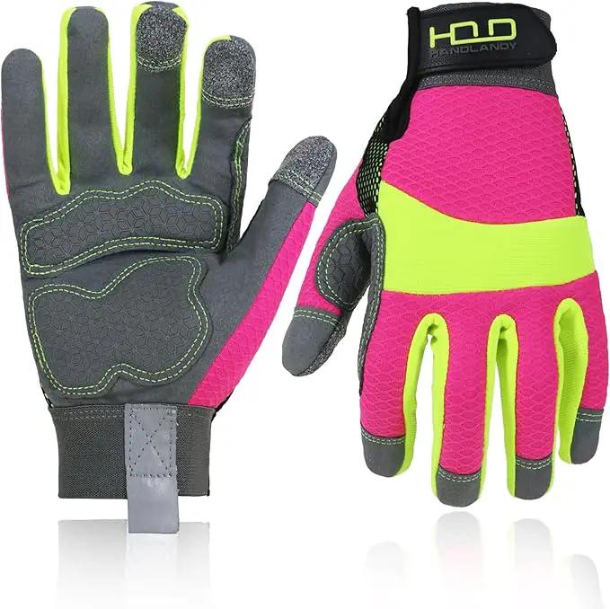 HANDLANDY Women Safety Work Gloves Utility Touch Screen Working Grip Glove for Yardwork Gardening Breathable Mechanic Gloves by GreenHaven Gardens