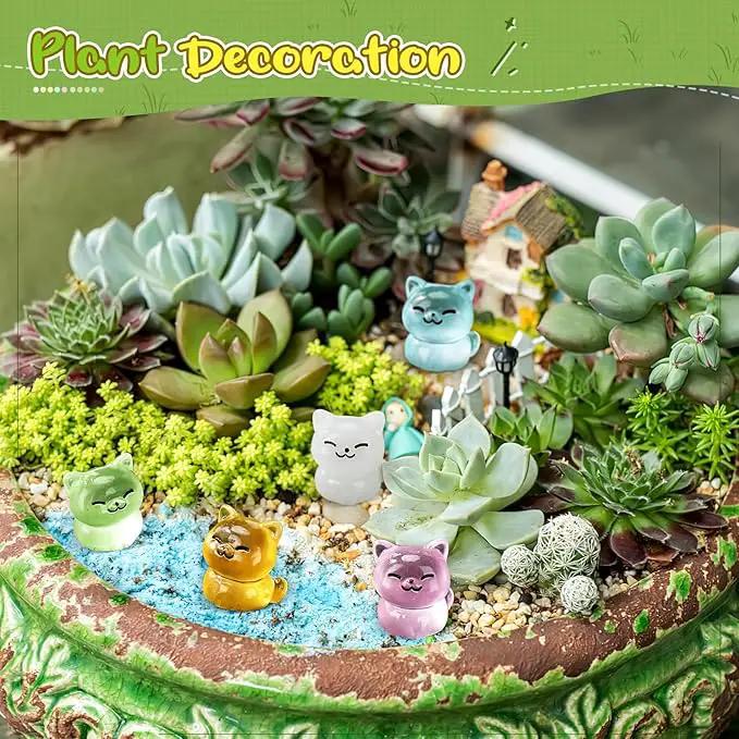 60Pcs Mini Cat Figurines Luminous Miniature Cute Resin Animals Glow in The Dark Tiny Cat to Hide Landscape Decoration Resin Figures DIY Accessories Ornament Craft Party Cake Topper by GreenHaven Gardens