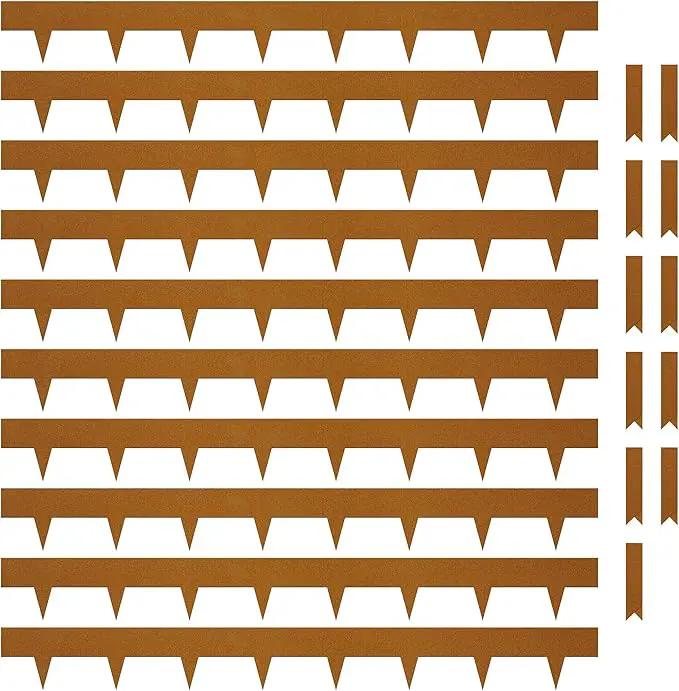 KOL Weather Resistant Steel Flexible Garden Lawn Edging, 10-Pack Pre-Rusted Metal Landscape Edging Strips - Heavy Duty Hammer-in Border with 11 Clips - 16-Gauge - 40" L x 4.5" H (33FT Total Length) by GreenHaven Gardens