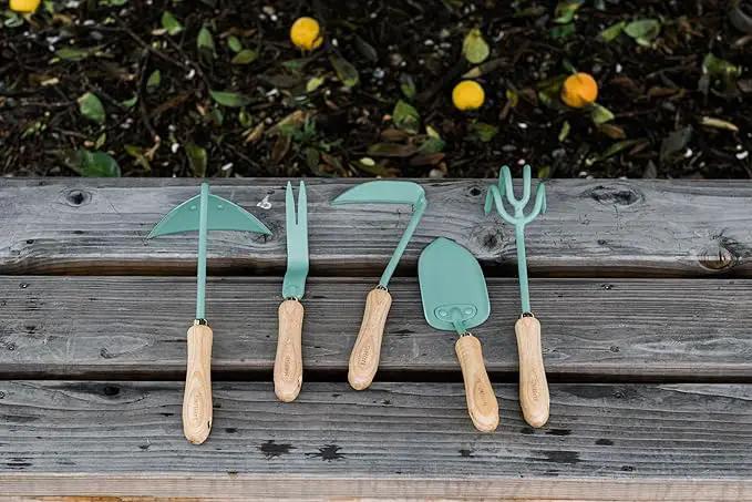 Barebones Spade Hand Trowel - Gardening Hand Tools - Stainless Steel Spade Shovel - Premium Quality Garden Spade - Japanese Garden Tool - Multipurpose Tool (Ash/Mint) by GreenHaven Gardens