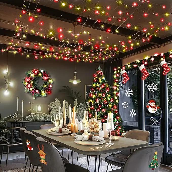 KNONEW 403ft 1000 LED String Lights Outdoor Christmas Lights 8 Modes & Timer Fairy Light Plug in Waterproof LED String Lights for Xmas Yard Tree Wedding Decorations (Red and Warm White) by GreenHaven Gardens