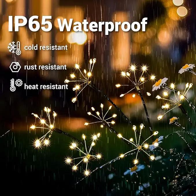 Solar Garden Decor Lights Outdoor, Solar Powered Lights Waterproof for Yard Patio Porch Flowerbed, Fairy Gardening Supplies Gifts Firwork(6 Pack Warm White) by GreenHaven Gardens