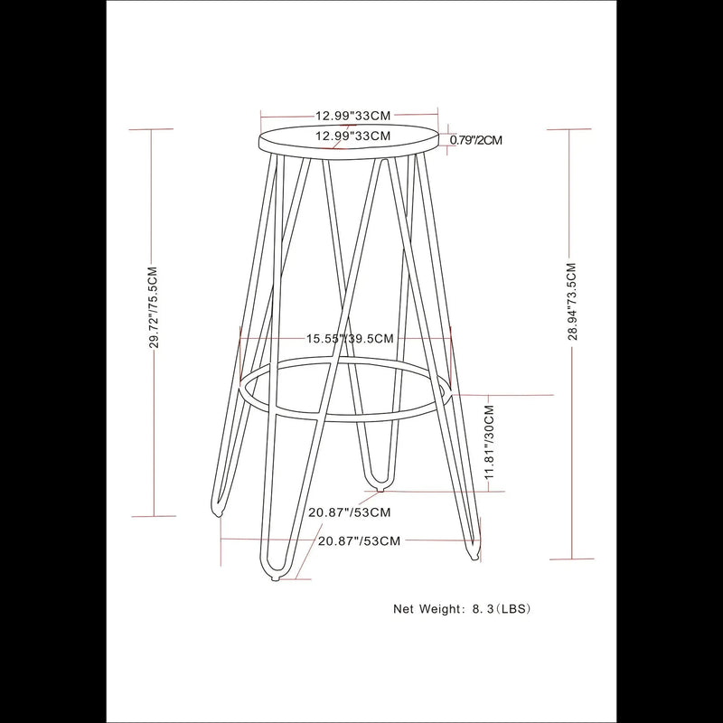 Simeon - Multifunctional Metal Stool With Wood Seat by HouseOfZazla