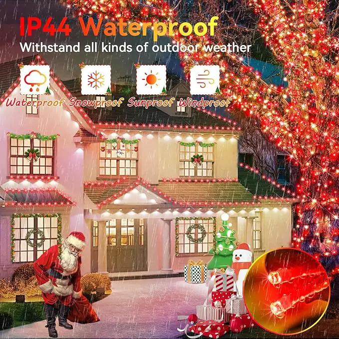 Hezbjiti 2 Pack 1000 LED 403 FT Christmas String Lights Outdoor, 8 Lighting Modes IP44 Waterproof Fairy Lights with Timer and Dimmable Function for Party Tree Decorations (Red, Clear Wire) by GreenHaven Gardens