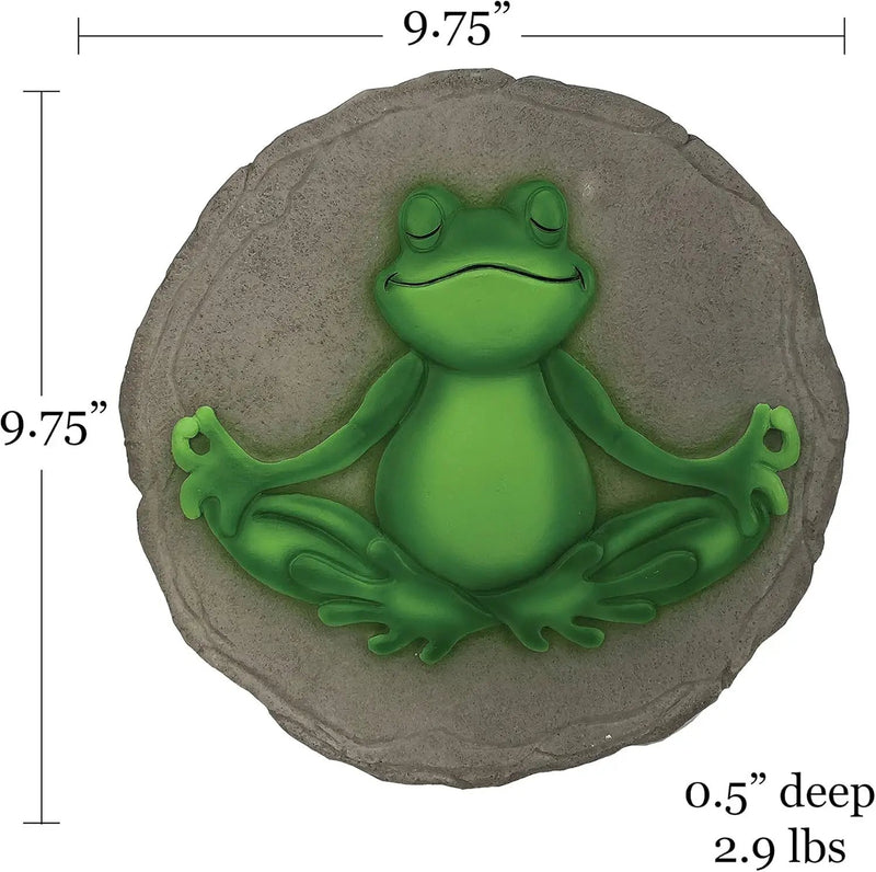 Spoontiques - Garden Décor - Yoga Frog Stepping Stone - Decorative Stone for Garden by GreenHaven Gardens