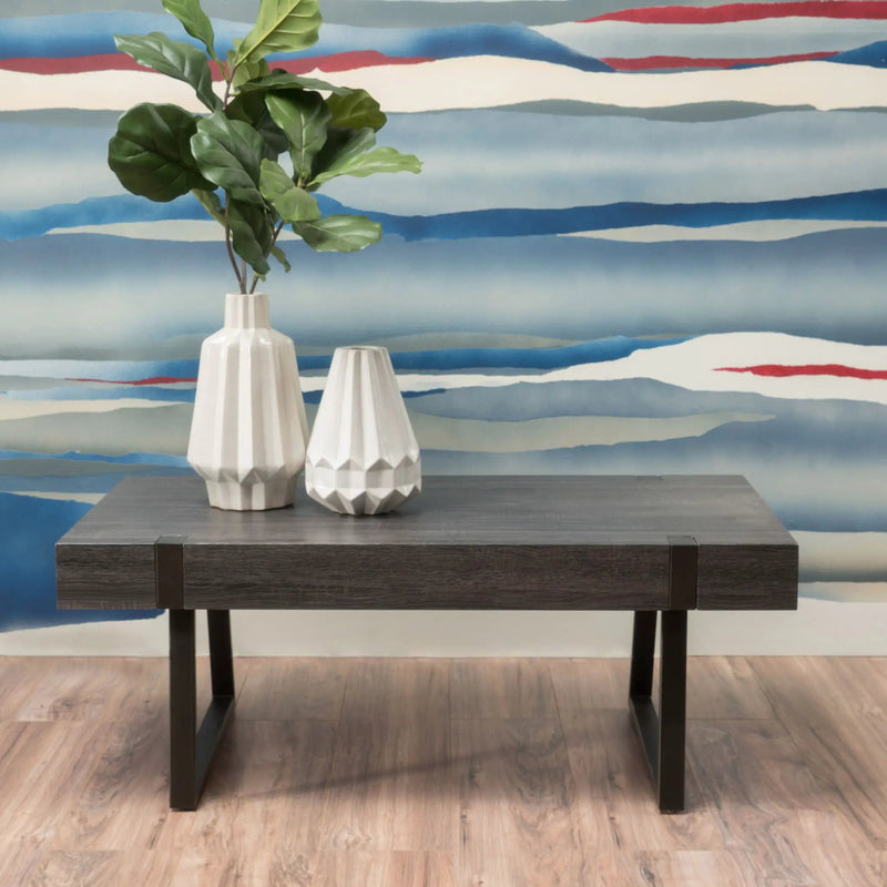 Abitha Coffee Table With Industrial Powder Coated Metal Legs by HouseOfZazla