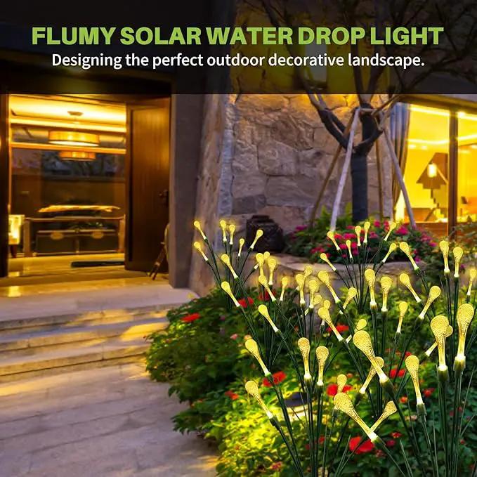 Solar Lights Outdoor Waterproof Upgraded Outdoor Solar Lights for Yard Patio Garden Decor, Solar Lights for Outside Gardening Supplies, Water Droplets Garden Lights Solar Powered Outdoor (4 Pack) by GreenHaven Gardens