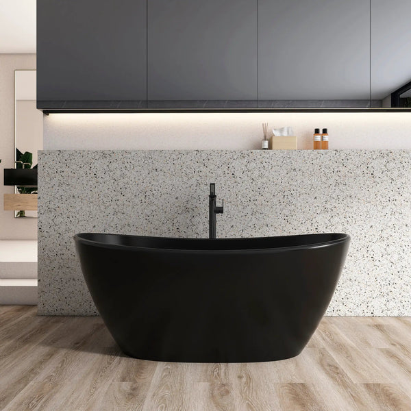61 Inch Freestanding Solid Surface Soaking Bathtub, photo 2 of 10