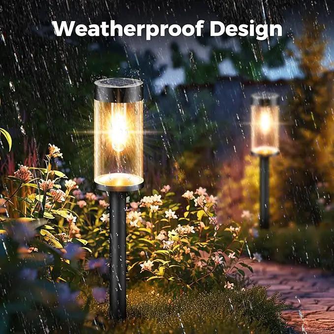 Woolmug Solar Pathway Lights, 6 Pack LED Solar Light Outdoor Waterproof, Auto On/Off Path Lights for Walkway Outside Yard Lawn Sidewalk(Warm White) by GreenHaven Gardens