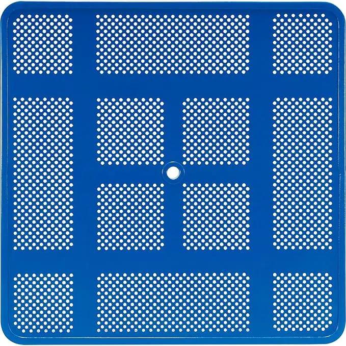 Global Industrial 46" Square Picnic Table, Perforated Metal, Blue Thermoplastic Coating, Attached Benches, 1-1/2” Umbrella Pole Hole, Outdoor-Rated, 1200 lb Capacity by GreenHaven Gardens