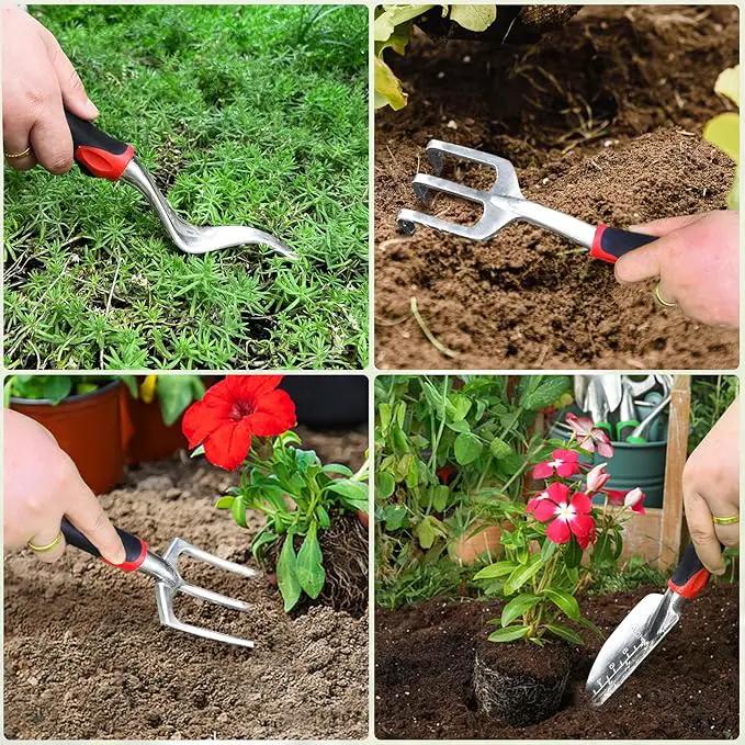 Gardening Tool Set, 8 Pieces Aluminum Heavy Duty Gardening Kit with Ergonomic Handles, Gardening Bag, Ideal Gardening Tool Set - Gifts for Men and Women by GreenHaven Gardens