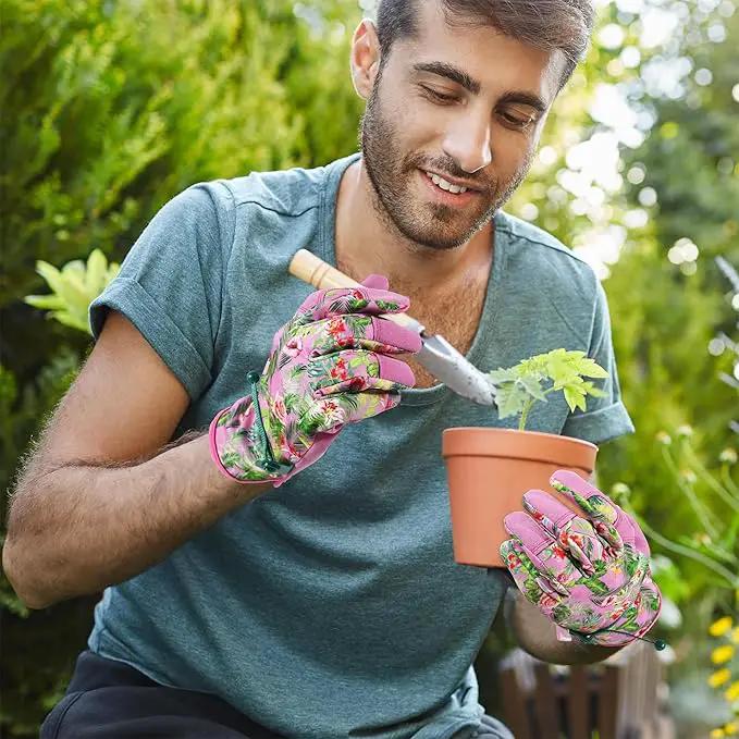 HLDD HANDLANDY Work Gloves for Women and Ladies, Leather Gardening Gloves Flexible Mechanic Working Gloves by GreenHaven Gardens