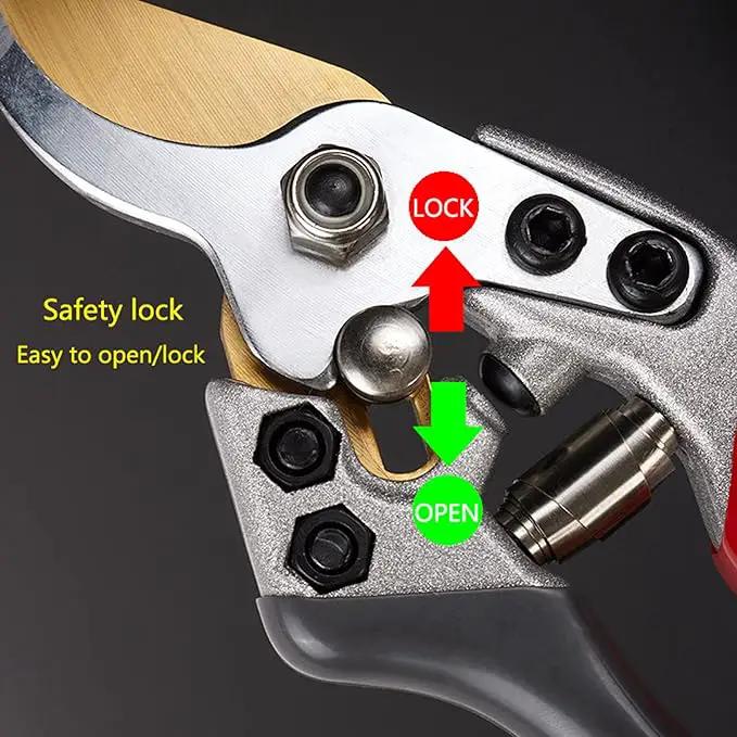 Garden Shears, Japanese labor-saving Garden Scissors, Pruning Shears and Garden Secateurs for Woman and arthritis weak, Professional Branch scissors(Red-grey) by GreenHaven Gardens