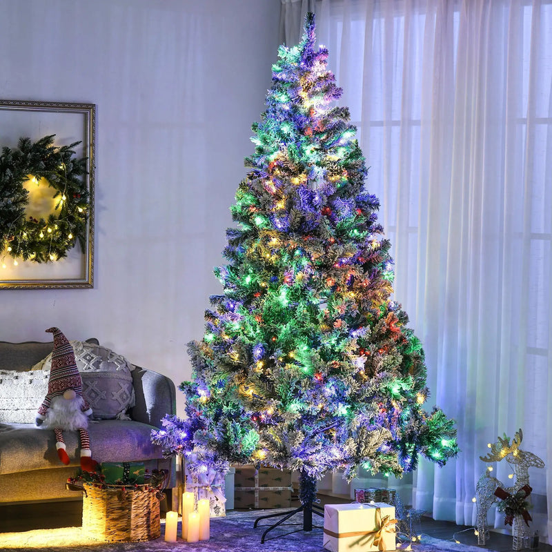 HOMCOM 7.5ft Tall Prelit Artificial Christmas Tree by HouseOfZazla
