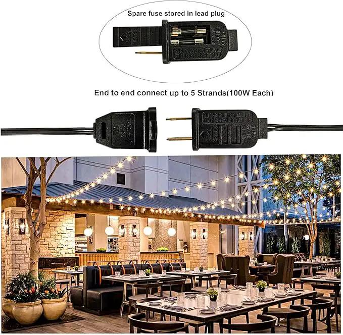 Outdoor String Lights 200FT Waterproof Globe String Lights with 104 Shatterproof G40 LED bulbs, Dimmable Connectable Patio Light String Lights for hanging Bistro Backyard Gazebo,2-Pack x 100ft by GreenHaven Gardens
