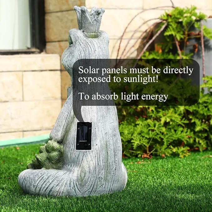 Large Garden Statue Yoga Frog Sustainable Eco-Friendly Solar Lights with LED Sustainability Sculpture Courtyard Balcony Home Decoration（20" Tall by GreenHaven Gardens