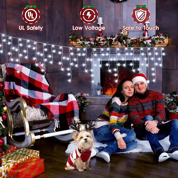 Hezbjiti 2Pack Total 800LED Icicle Lights 32.8FT Christmas Lights String Lights Outdoor Decoration 8 Modes 75 Drops Fairy Lights for Eaves Party Yard Garden Xmas Decor by GreenHaven Gardens