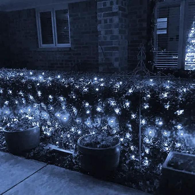 Dazzle Bright Christmas Net Lights, 360 LED 12FT x 5 FT Green Wire Waterproof Connectable String Lights with 8 Modes, Christmas Outdoor Lights for Bush Garden Party Wedding Holiday Decoration (White) by GreenHaven Gardens