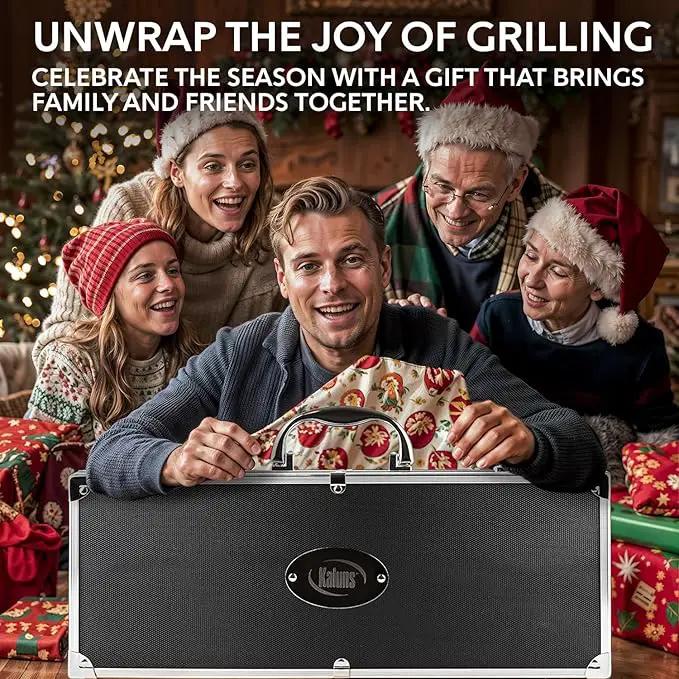 Kaluns Grilling Accessories, Dad Gifts for Christams Grilling Gifts, Heavy Duty Stainless Steel BBQ Grill Tools Set for Outdoor Grill with Aluminum Case and Apron, Dad Birthday Gifts for Men Husband by GreenHaven Gardens