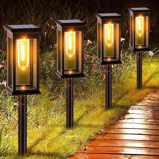 Amzxart 8 Pack Solar Pathway Lights Outdoor,Bright Solar Outdoor Lights Waterproof,Auto-on/Off Pathway Light Solar Powered for Lawn Yard Patio Garden Decoration by GreenHaven Gardens