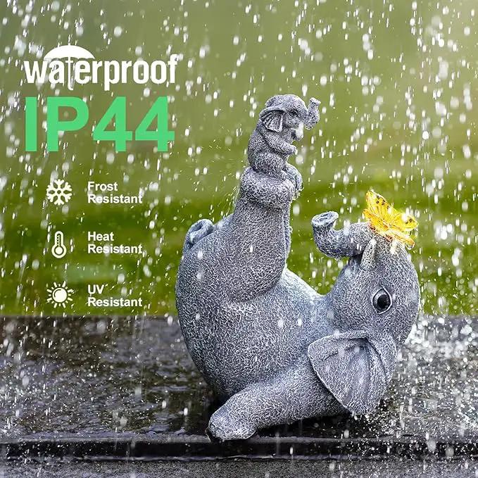 Solar Elephant Statues for Garden Decor - Elephant Handstand Mother&Son Solar Statue with Solar Butterfly,Best Birthday Gifts for Mom,Women by GreenHaven Gardens